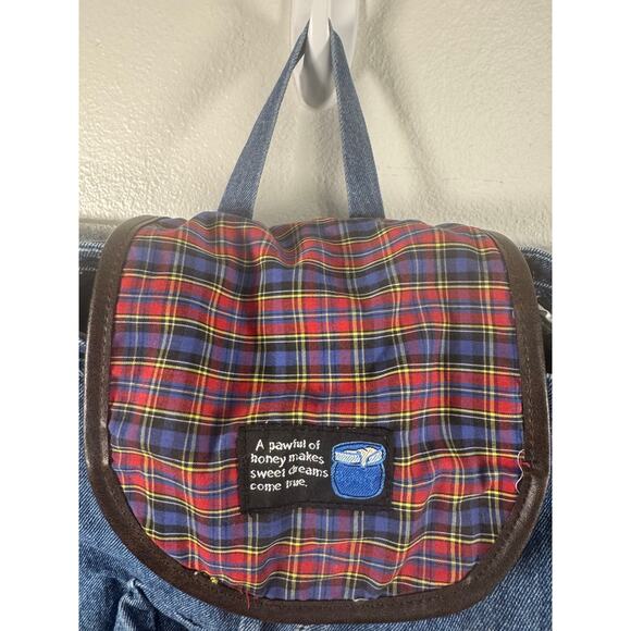 Rare Y2K Disney Winnie-The-Pooh Hunny in my Tummy Slouchy Denim Backpack - Picture 3 of 12